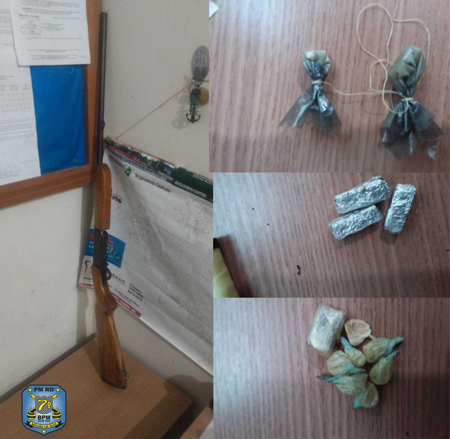 08-03 CUJUBIM PM detêm pessoas por tráfico de drogas e apreende arma de fogo