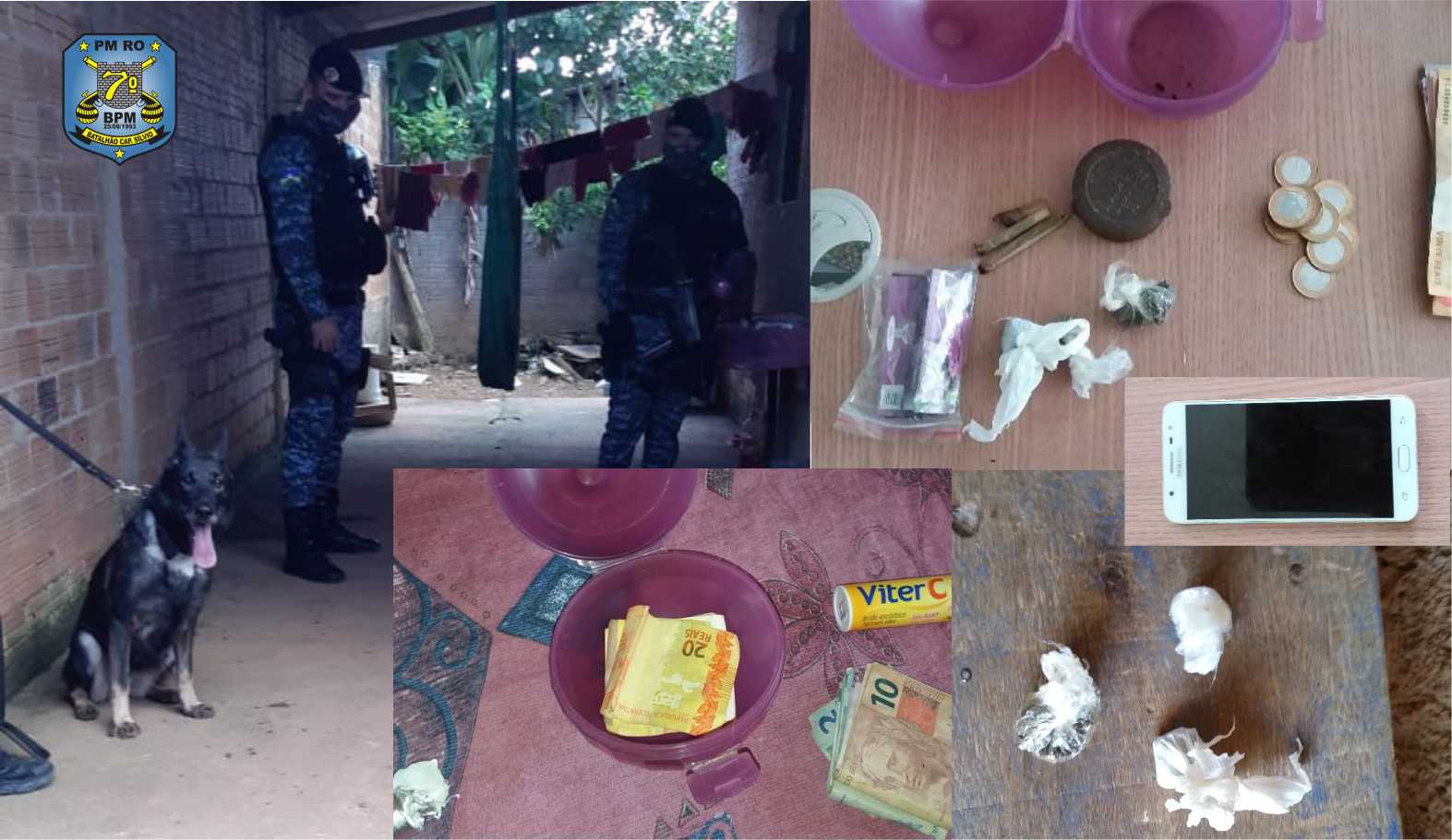 02-04 Em Ariquemes Policiais Militares com apoio do Canil desmontam mais um ponto de venda de entorpecentes