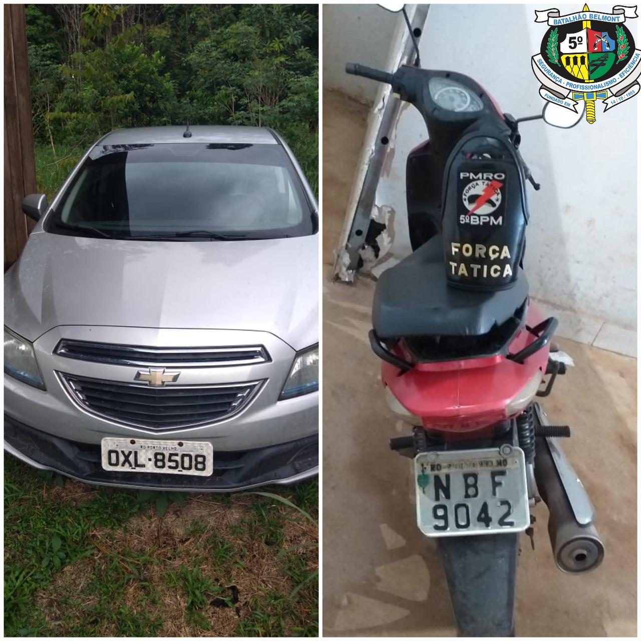 Força Tática de 5º BPM recupera carro motocicleta e recaptura foragido jpg
