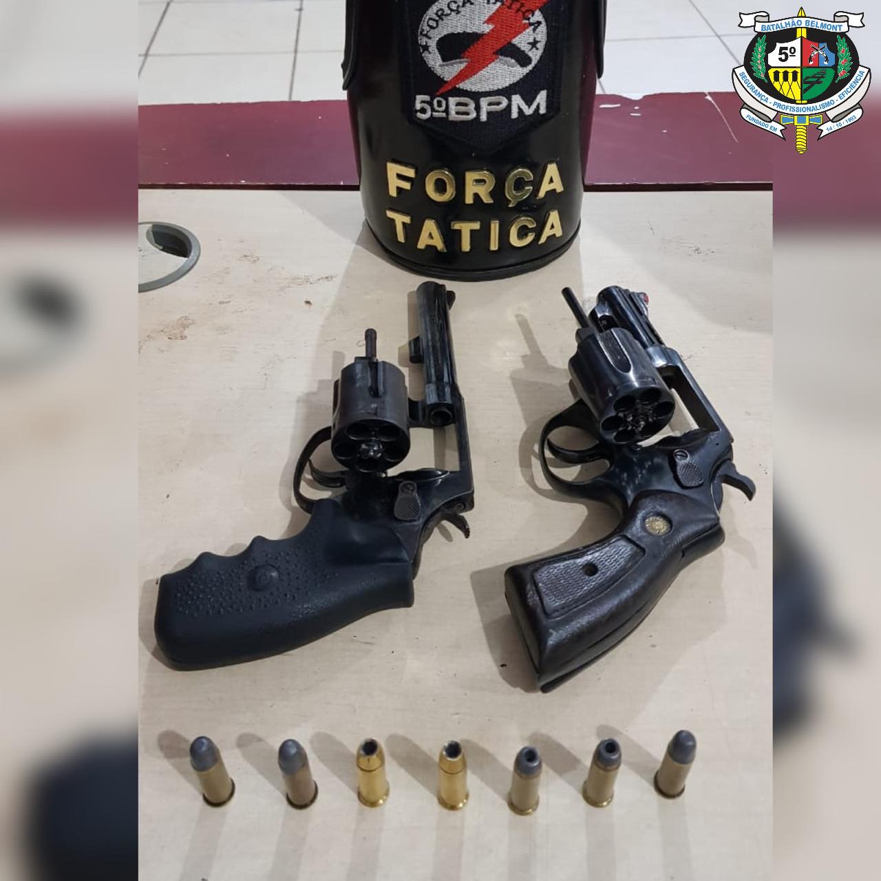 Força Tática do 5º BPM prende homem com duas armas e munições jpg