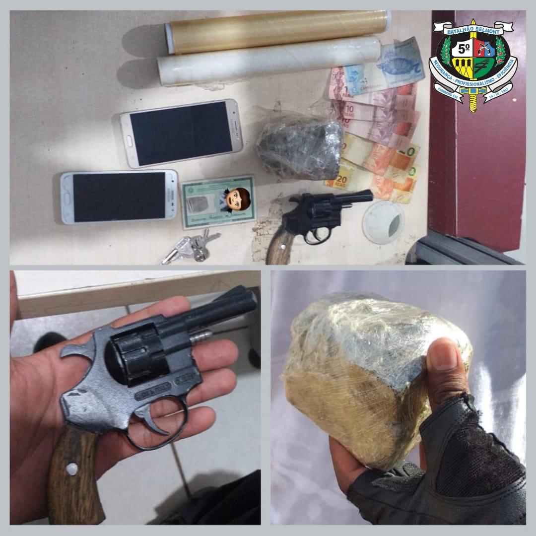 Casal é preso pelo 5º BPM com droga e arma