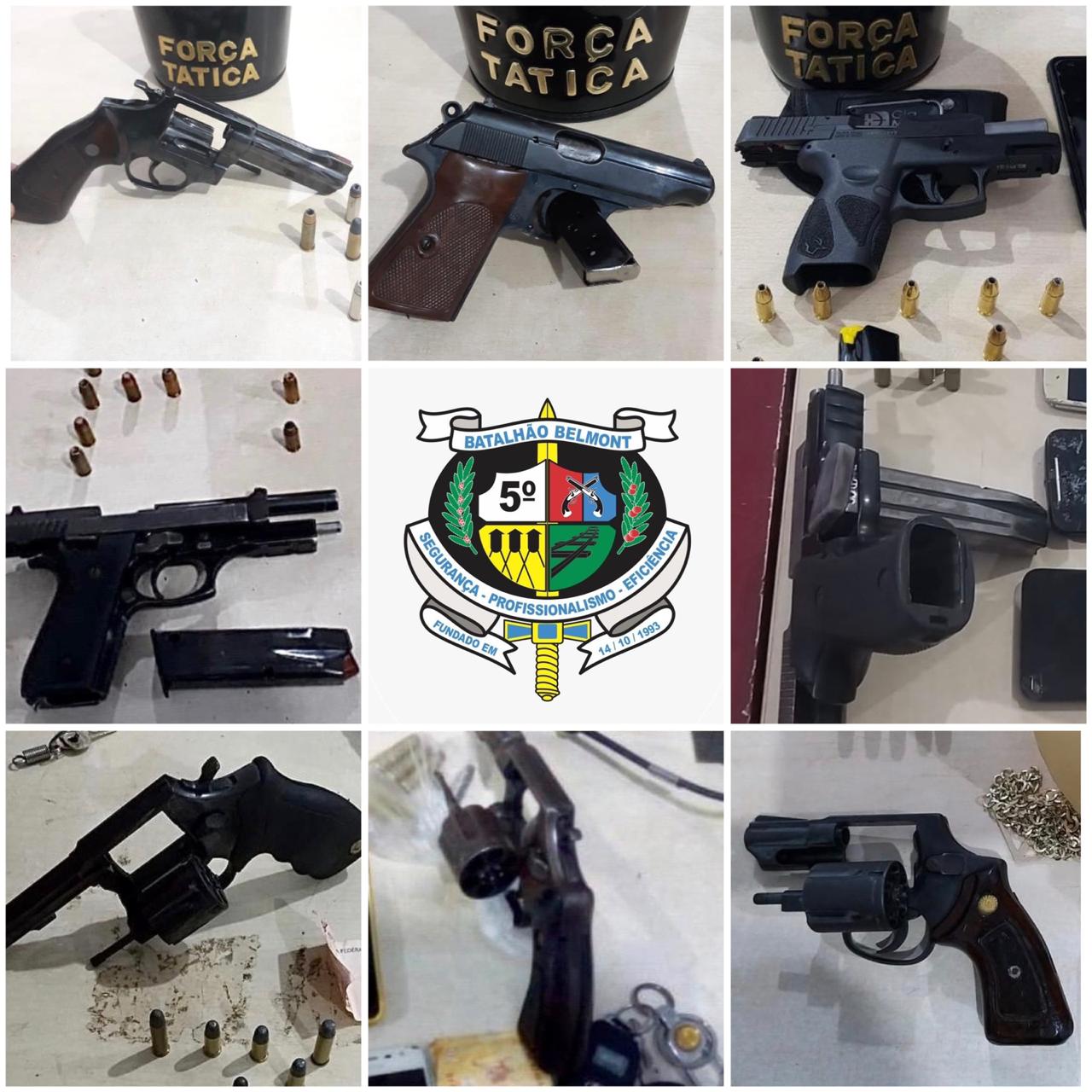 Em uma semana 5º BPM apreende 8 armas de fogo