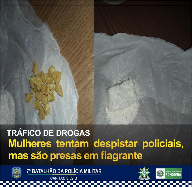 13-08 Ariquemes TRÁFICO DE DROGAS - Mulheres tentam despistar policiais mas são presas em flagrante 1