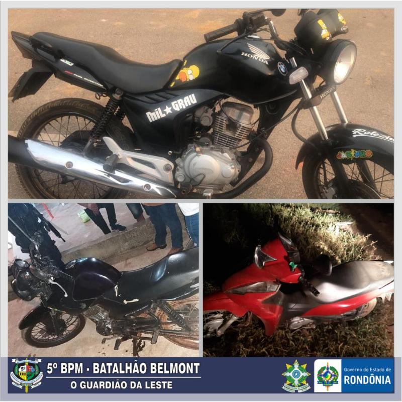 PMRO recupera mais três motocicletas na Zona Leste