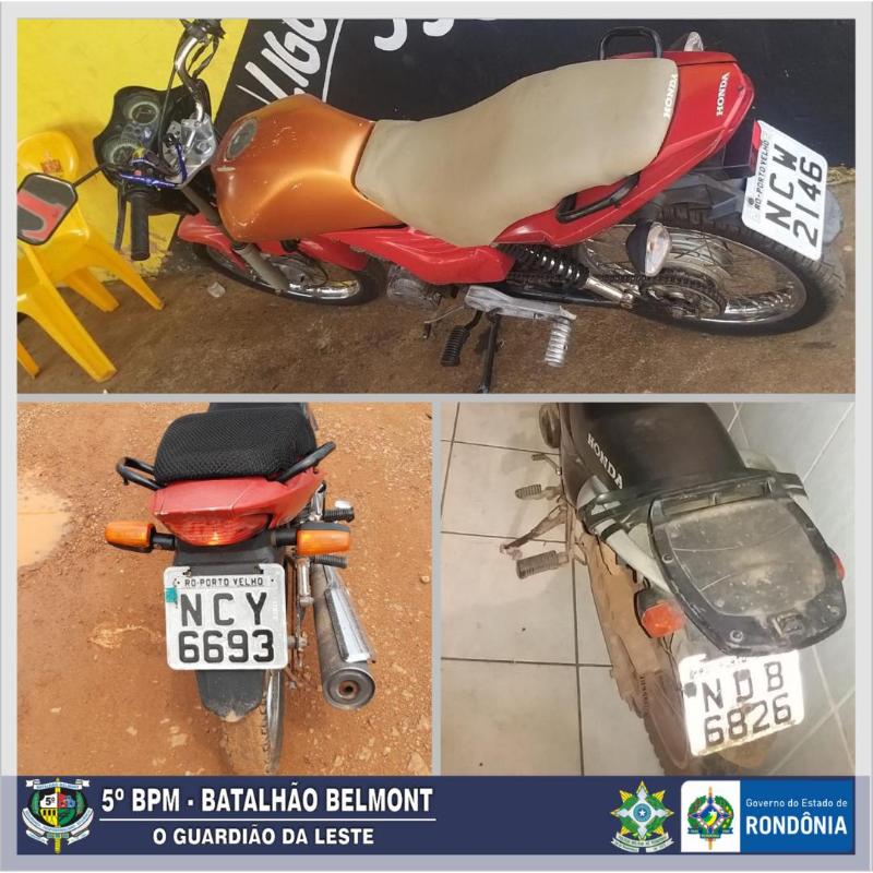 PMRO recupera mais três motos e conduz três homens à delegacia